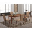 Pemberly Row 5-Piece Wooden Dining Set in Mahogany Finish with Linen Seats