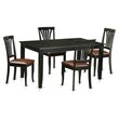 Pemberly Row 5-Piece Wood Dinette Table Set with Chairs in Black