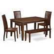 Pemberly Row 6-Piece Wood Dinette Table Set with Chairs in Mahogany