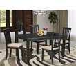 Pemberly Row 5-Piece Wood Dining Set with Fabric Chairs in Black Finish