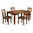 Pemberly Row 5-Piece Wood Dining Set with Faux Leather Seats in Mahogany