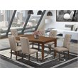 Pemberly Row 7-Piece Mahogany Dining Set with Dark Khaki Chair Upholstery