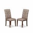 Pemberly Row 7-Piece Mahogany Dining Set with Dark Khaki Chair Upholstery
