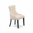 Pemberly Row 3-Piece Wood Dining Set with Linen Chairs in Black & Cherry