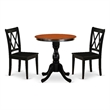 Pemberly Row 3-Piece Wood Dining Set with Double X Back in Black & Cherry