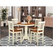 Pemberly Row 5-Piece Dining Table and Stool Set in Buttermilk & Cherry
