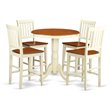 Pemberly Row 5-Piece Dining Table and Stool Set in Buttermilk & Cherry