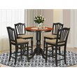 Pemberly Row 5-Piece Counter Height Wood Dining Set in Black and Cherry
