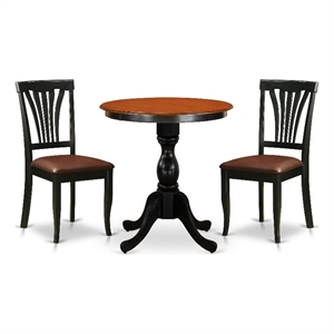 Pemberly Row 3-Piece Rubberwood Dining Set with Cherry Top Table