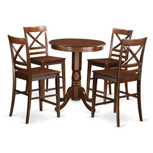 Pemberly Row 5-Piece Wood Traditional Dining Room Set in Mahogany