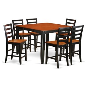 Pemberly Row 7-Pc Wood Dining Set with Black & Cherry Finish