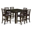 Pemberly Row 7-Pc Wood Dining Table Set with Cappuccino Finish