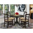 Pemberly Row 5-Piece Wood Dining Set in Rich Cappuccino Finish