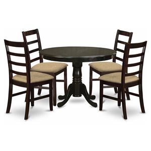 Pemberly Row 5-Piece Wood Dining Set in Rich Cappuccino Finish