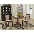 Pemberly Row 3-Piece Dining Set with Acacia Pedestal in Walnut/Light Tan