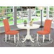 Pemberly Row 3-Piece Wood Dining Set in White and Pink Flamingo