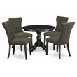 Pemberly Row 5-Piece Wood Dining Set in Black and Dark Gotham Gray