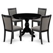 Pemberly Row 5-Piece Dining Set in Acacia Wood and Gotham Gray Upholstery