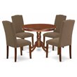 Pemberly Row 5-Piece Wood Dining Set in Mahogany and Dark Coffee