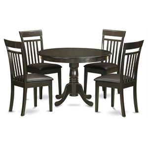 Pemberly Row 5-Piece Table and Dining Chair Set in Cappuccino Finish