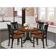 Pemberly Row 5-Piece Dinette Set with Wood Chairs in Black/Cherry