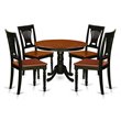 Pemberly Row 5-Piece Dinette Set with Wood Chairs in Black/Cherry