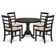 Pemberly Row 5-Piece Dining Set with Cushion Seat in Cappuccino Finish