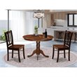 Pemberly Row 3-Piece Wooden Dining Set in Rich Mahogany Finish