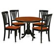 Pemberly Row 5-Piece Wood Dining Set in Black and Cherry Finish