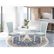 Pemberly Row 3-Piece Wood Dining Set with Round Table in Linen White