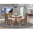 Pemberly Row 3-Piece Wood Dining Set in Mahogany and Dark Coffee