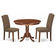 Pemberly Row 3-Piece Wood Dining Set in Mahogany and Dark Coffee