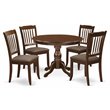 Pemberly Row 5-Piece Wood Dining Set with Upholstered Chairs in Mahogany