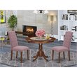 Pemberly Row 3-Piece Wood Dining Set with Upholstered Chairs in Mahogany