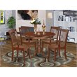 Pemberly Row 5-Piece Oval Wood Dining Set with Slatted Wooden Chairs
