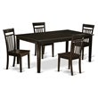 Pemberly Row 5-Piece Wood Dining Set with Butterfly Leaf in Cappuccino