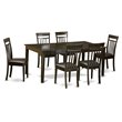 Pemberly Row 7-Piece Wooden Dining Set with Butterfly Leaf in Cappuccino