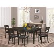 Pemberly Row 7-Piece Wood Dining Set with Leather Chairs in Cappuccino