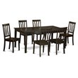 Pemberly Row 7-Piece Wood Dining Set with Butterfly Leaf in Cappuccino