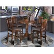 Pemberly Row 5-Piece Wood Dining Set with Faux Leather Seats in Mahogany