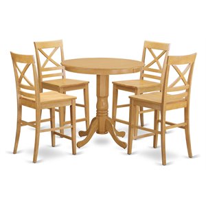 Pemberly Row 5-Piece Counter Height Dining Set with Light Oak Finish