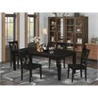 Pemberly Row 5-Piece Wood Dining Seat in Black with X-Back Chairs