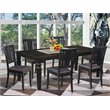 Pemberly Row 7-Piece Wood Dining Set with Extension Leaf in Black