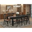 Pemberly Row 9-Piece Wooden Dining Set with Faux Leather Seats in Black