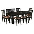 Pemberly Row 9-Piece Wooden Dining Set with Faux Leather Seats in Black