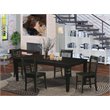 Pemberly Row 5-Piece Dining Set with Black Finish and Wood Chairs