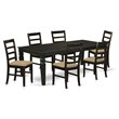 Pemberly Row 7-Piece Wood Dining Set with Linen Upholstery in Black
