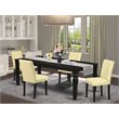 Pemberly Row 5-Piece Dining Set in Wood Black and Eggnog Finish