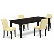 Pemberly Row 5-Piece Dining Set in Wood Black and Eggnog Finish