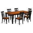 Pemberly Row 7-Piece Wood Dining Table and Chairs in Black and Cherry